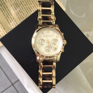 Michael Kors Gold Tortoise Shell Watch